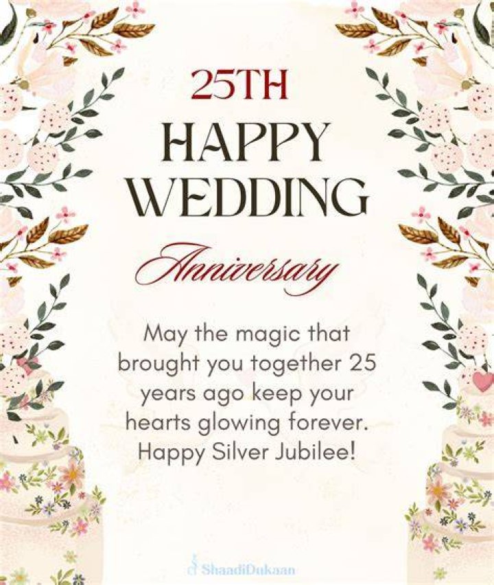 25th Marriage Anniversary Wishes Messages & Sayings