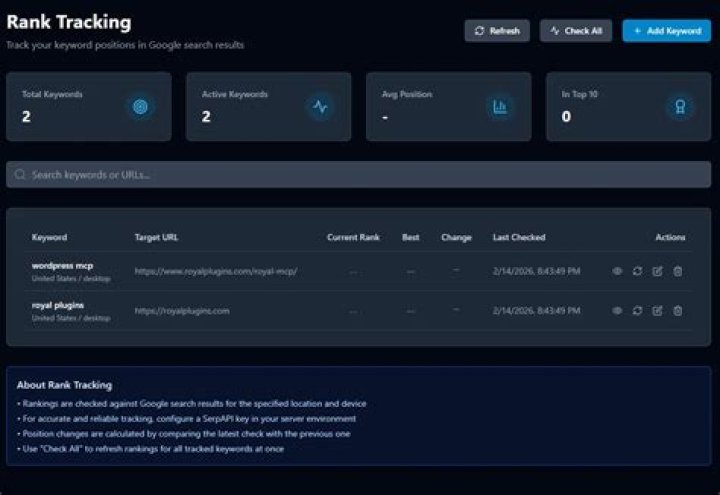 Keyword Rank Tracker Position Tracking Tool SEO Tester Online