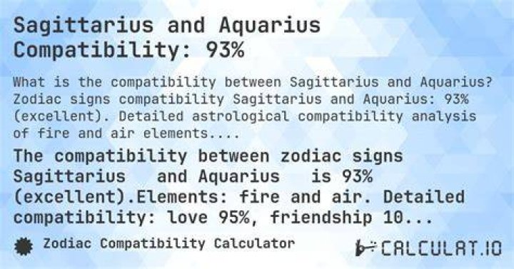 Sagittarius and Aquarius Compatibility Fire + Air Aquarius