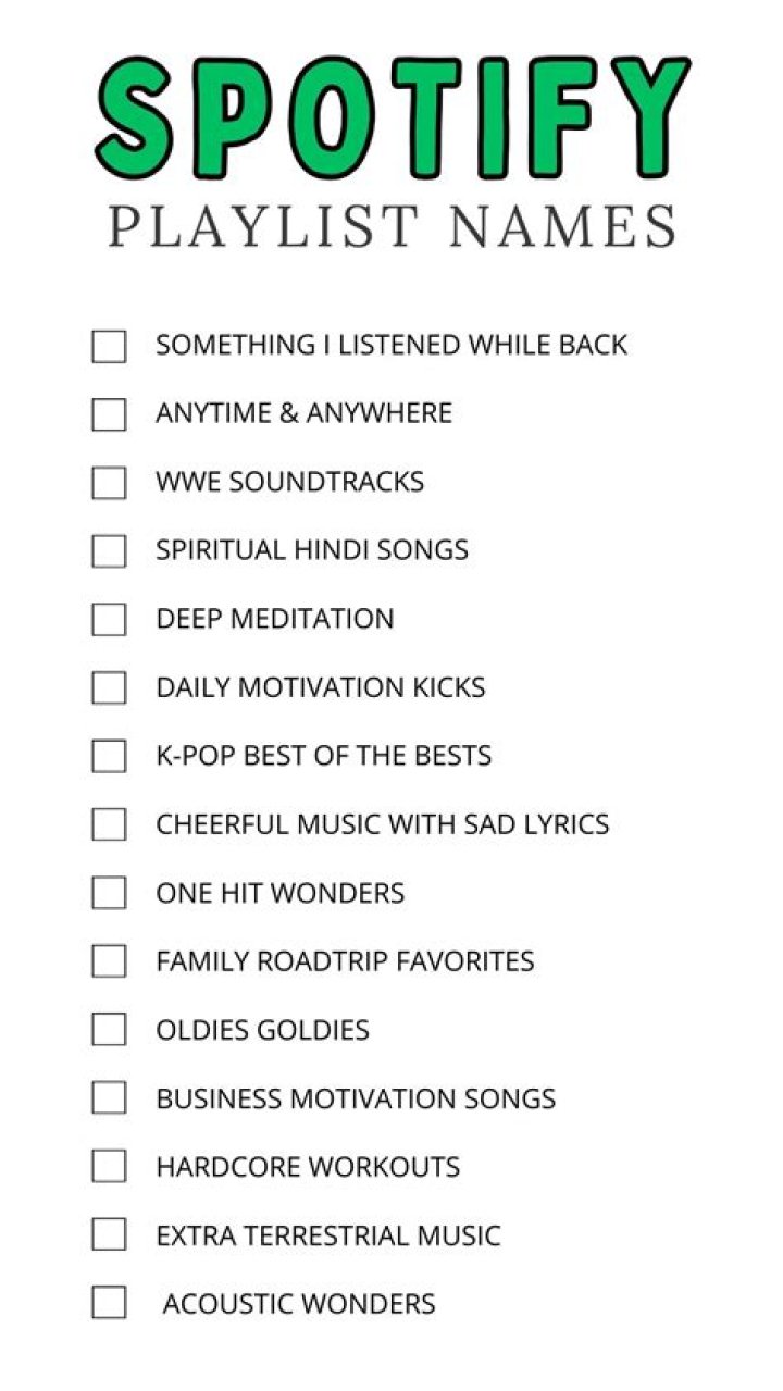Spotify playlist names wallgross